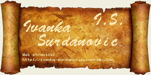 Ivanka Surdanović vizit kartica